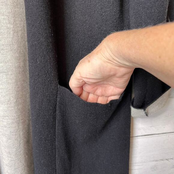 Aritzia Babaton Cardigan Womens Size Medium Black Lance Longline Open Duster - Picture 9 of 16